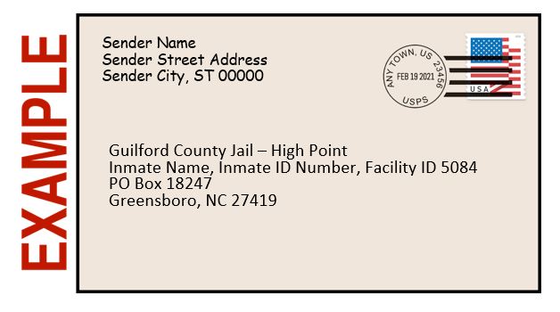 example of properly addressed mail to inmate at detention center
