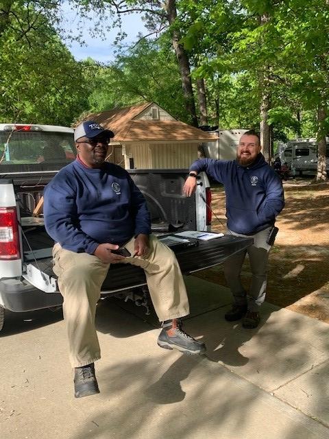 Brandon Roberts and parks staff
