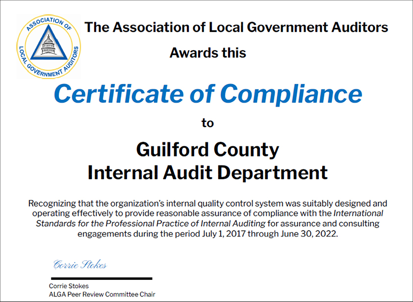 ALGA Certificate of Compliance 2023