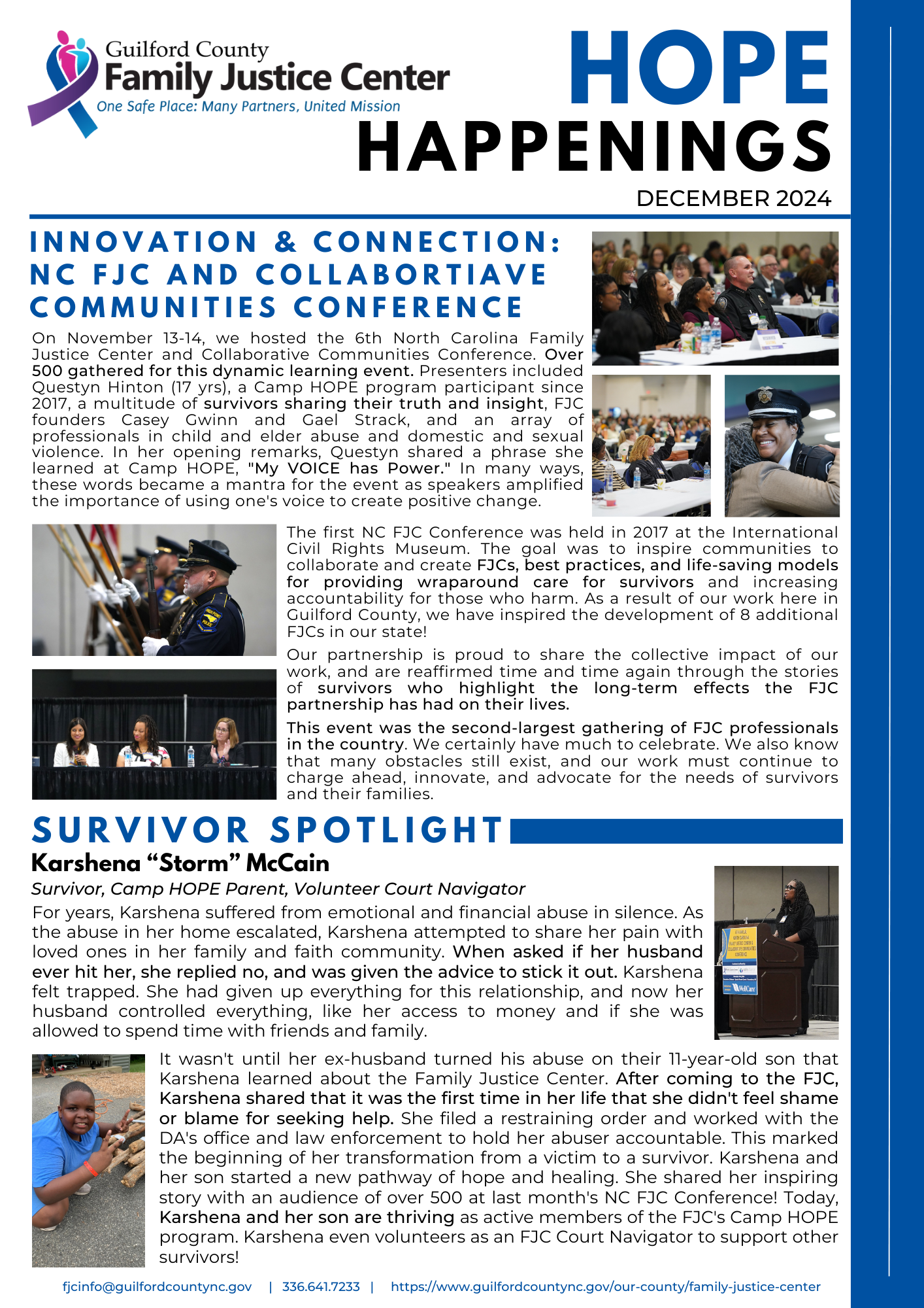 December 2024 Hope Happenings Newsletter (P1)